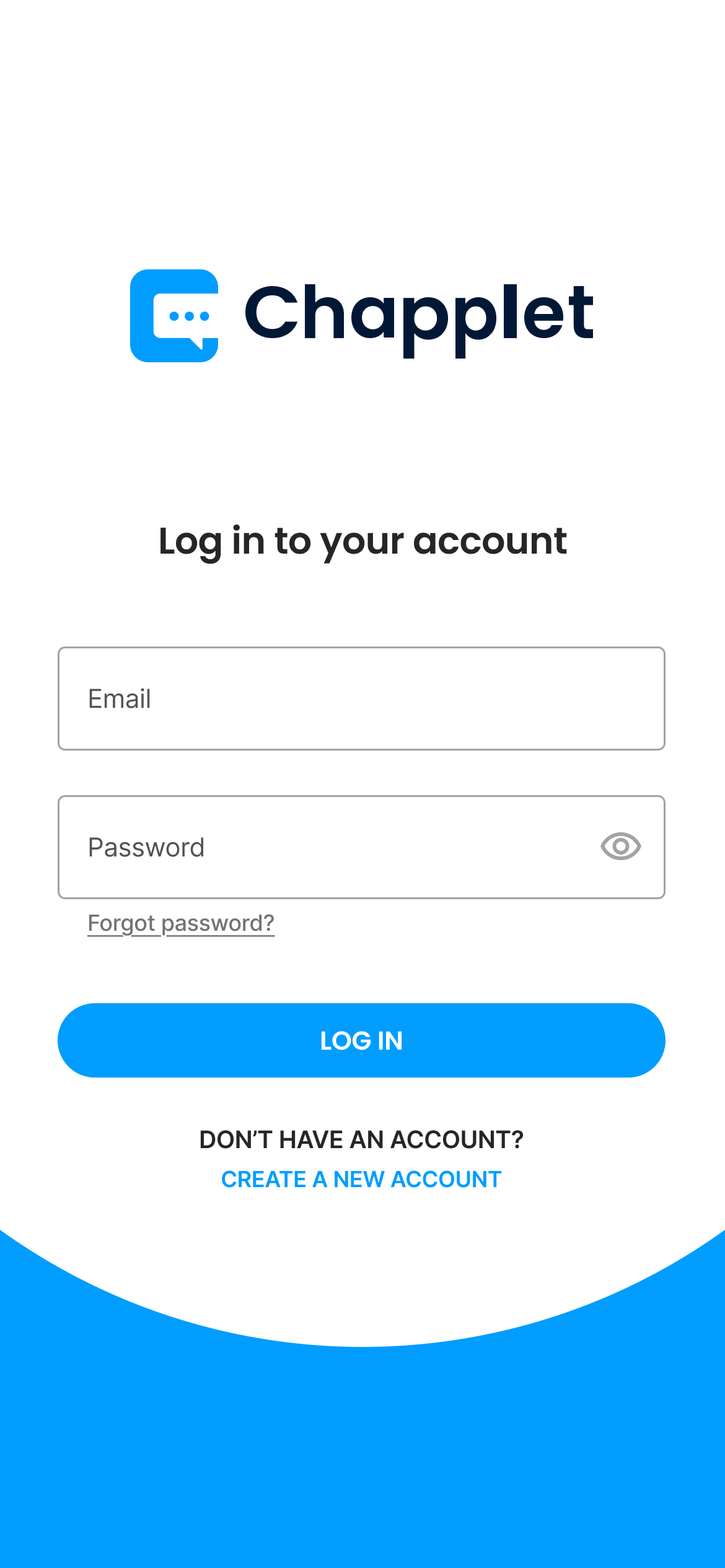 Chapplet log in screen