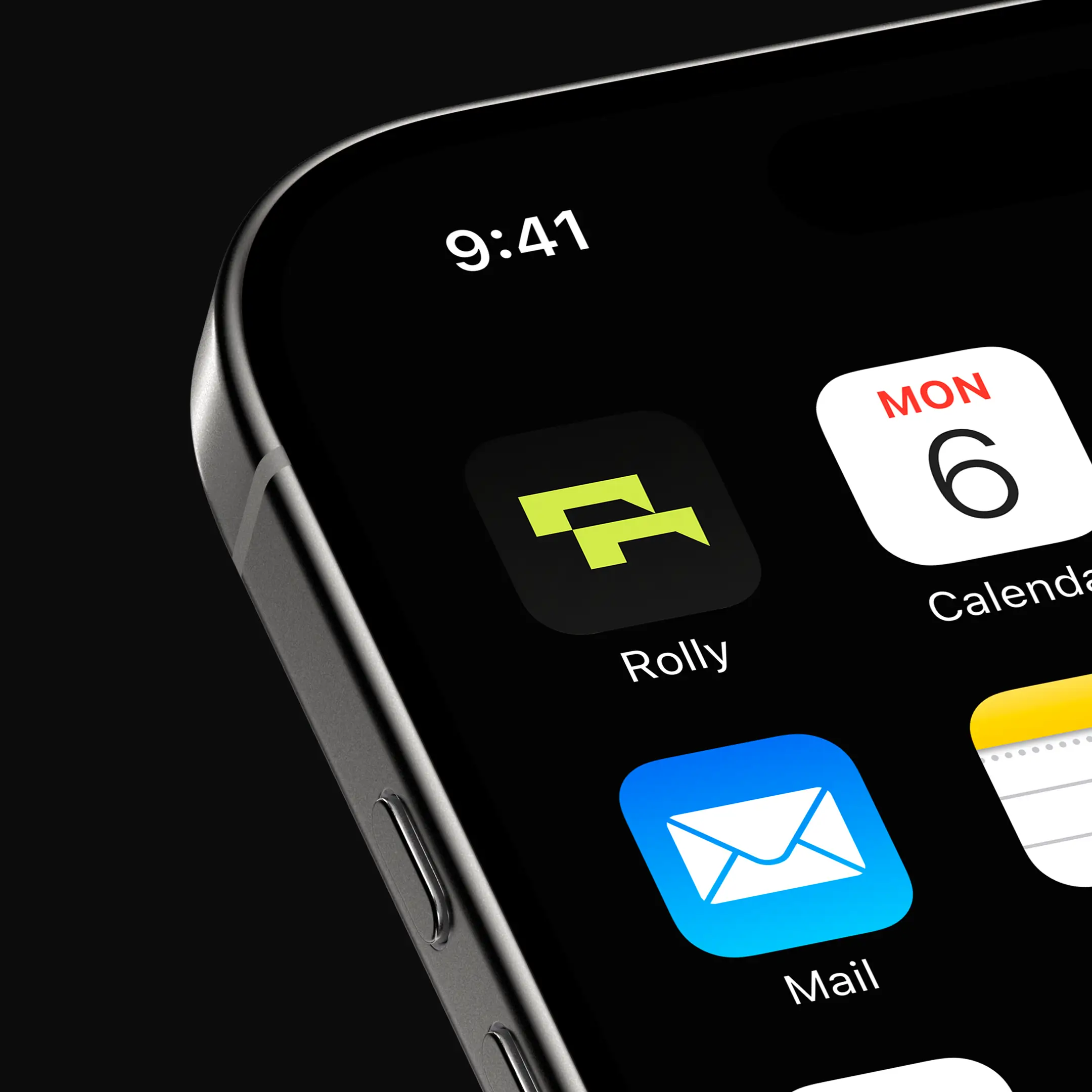 The Rolly app icon on a phone home screen