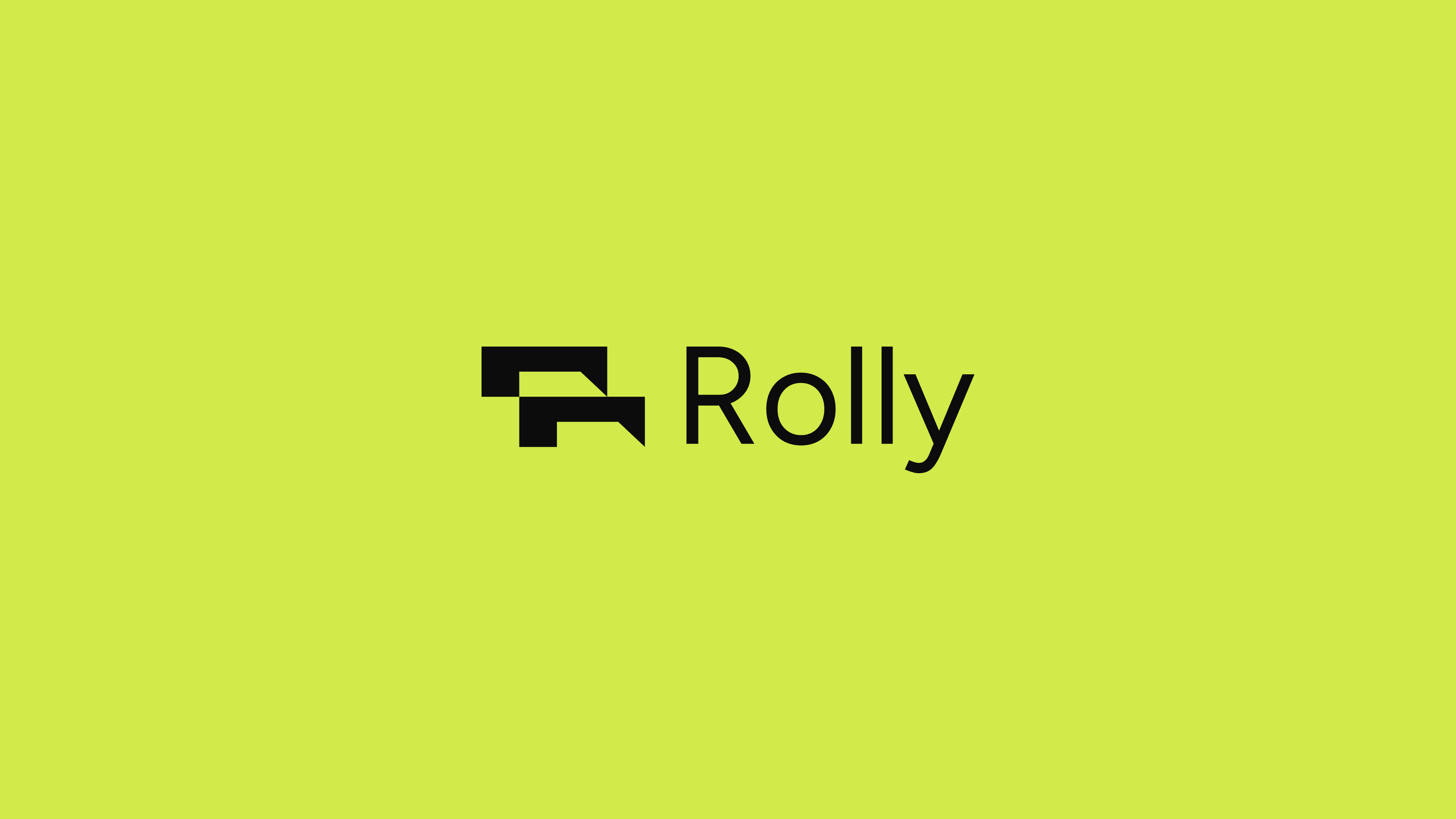 The Rolly logo in black on lime