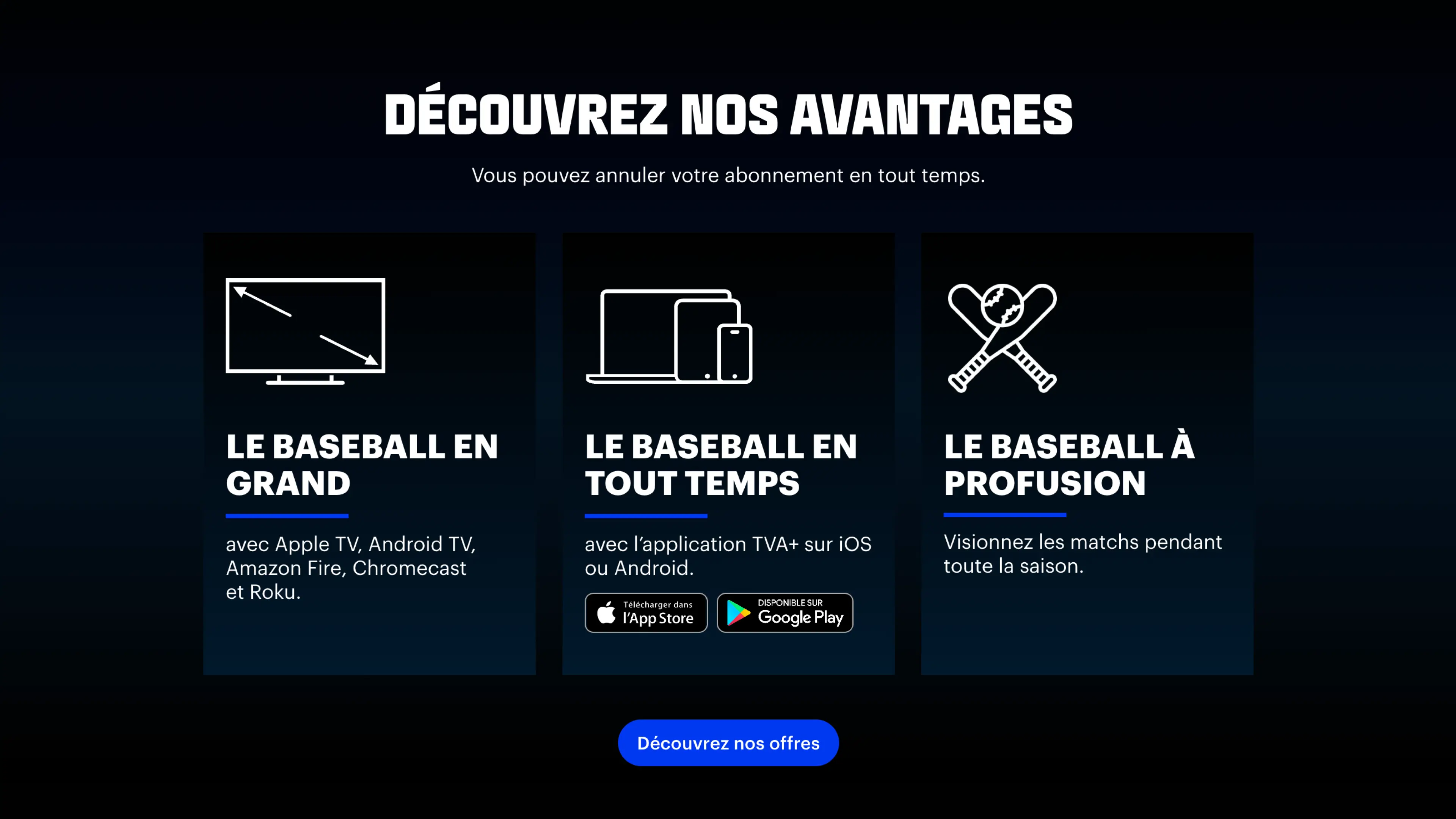 The benefits section of a TVA Sports landing page