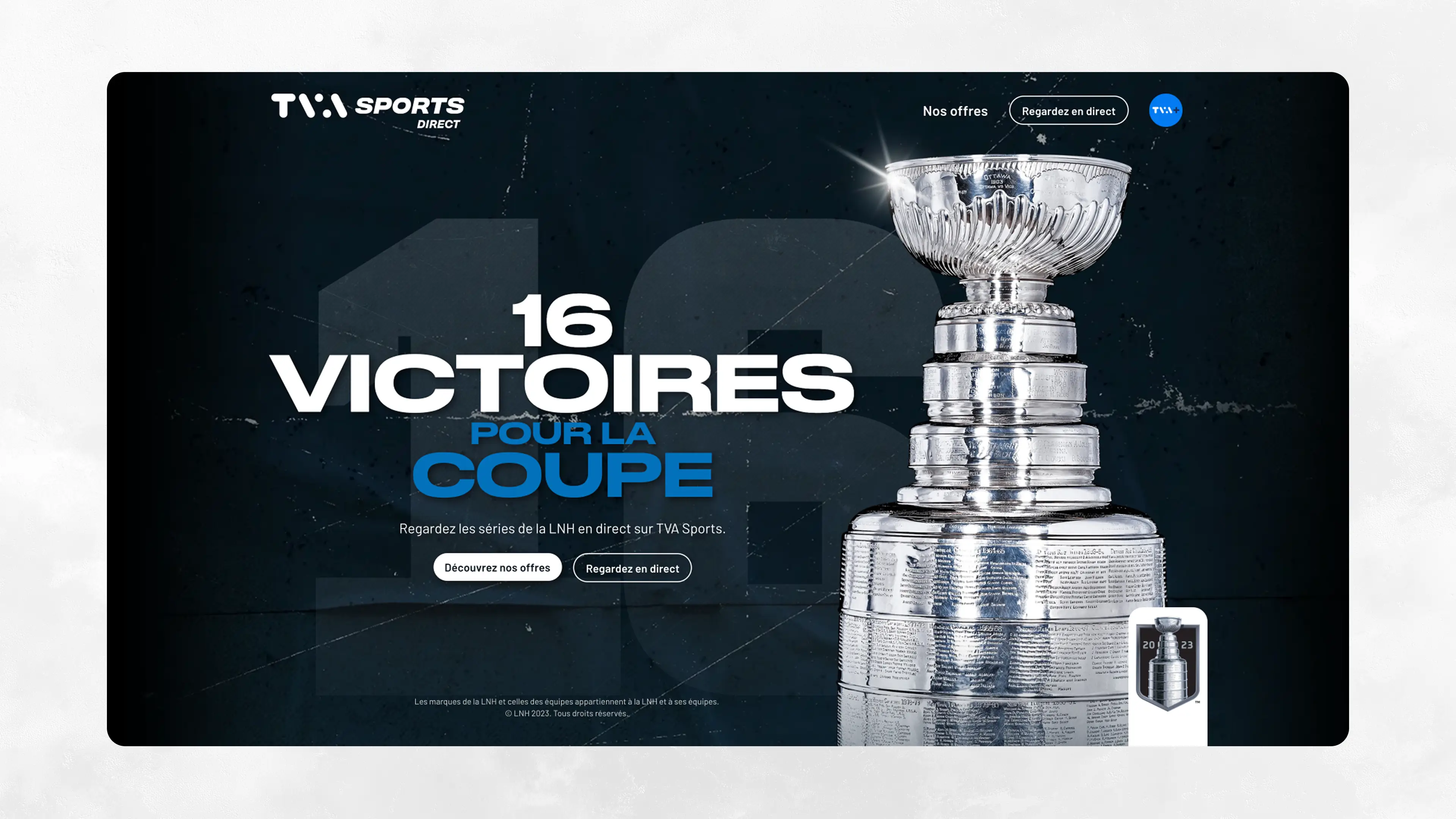 A TVA Sports landing page